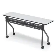 Officeworks Mobile Training Table With Two Locking Wheels Gray And Charcoal 72"