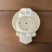 Owl Moon Clock Bisque 9” By 8” Ready To Paint