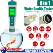 8-in-1 Digital Ph & Salt Tester Portable Saltwater Pool Ph & Salinity Test Meter