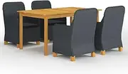 5 Piece Garden Dining Set Dark Grey, Garden Furniture Sets