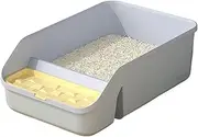 Open Top Pet Litter Tray Multifunctional Cat Litter Box with High Sides Semi Closed Cats Litter Pan Pet Toilet Supplies