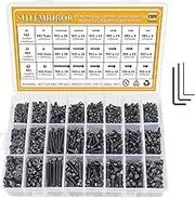 M2 M3 M4 Alloy Steel Screws Nuts and Washers 1200PCS, Sutemribor Hex Socket Head Cap Bolts Screws Nuts Washers Assortment Kit with Hex Wrenches