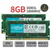 Crucial 16GB 2x 8GB DDR3L 1866MHz PC3L-14900S 1.35V SODIMM Laptop Memory RAM BT
