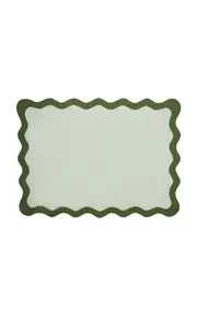 [Moda Domus] Scalloped Linen Placemat and Napkin Set