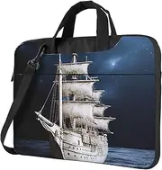 Vintage Nautical White Ship Laptop Case Shockproof Protective Notebook Case Portable Laptop Bag Waterproof Briefcase Bag