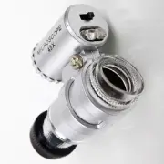 45X Mini Jewelry Loupe Lens Microscope Magnifier With LED Lamp Magnifying Glass