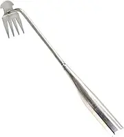 Uprooting Weeding Tool - Long Handle Weeder Hoe | 4 Teeth Garden Cultivator | Stainless Steel Weedd Puller Hand Tool | Grass Root Remover | Cultivator for Gardening Cultivating Weeding Digging