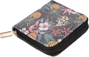 [TINEASUR] Ladies Small Purse Compact PU Wallet with Decorative Flower Design Zipper Closure for Everyday Use Stylish and Practical for Women for Various Occasions