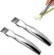 Stainless Steel Shred Silk Cutter, 2Pcs Green Onion Cutter, Stainless Steel Vegetable Onion Garlic Shred Silk Onion Slicer