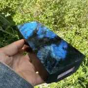 885g Natural labradorite obelisk quartz crystal tower healing