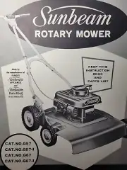 Sunbeam Walk-Behind Rotary Lawn Mower G57 G67 Owner & Parts Manual