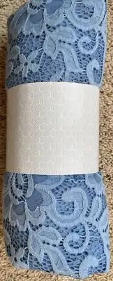 Stone harbor Blue floral 2 Yard Net Fabric Cut NEW