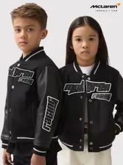 Reiss Black Circuit 3-9 yrs Unisex Fit McLaren F1 Team Bomber Jacket (AP0415) | $810