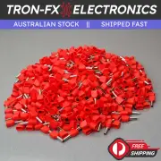 1000Pcs TE1508 16AWG 2*1.5mm² RED Insulated Dual Ferrule Bootlace Crimp