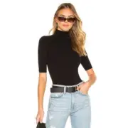 Commando Ballet Short Sleeve Turtleneck Bodysuit