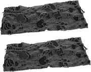 [Baluue] 1pair Punk Fingerless Gloves for Halloween Cosplay Soft Arm Warmers with Distinctive Design for Masquerade Parties and Theatrical Performances Gothic Style Accessory Deep Grey