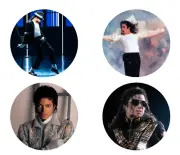 "MICHAEL JACKSON" Button Badges x 4 (5.8cm)