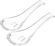 CLISPEED 2pcs Transparent Spoon Practical Kitchen Essential for Soup Dessert and Ramen Household Spoons Craftsmanship for Dining and Decoration