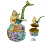 Mermaid / Coral Jeweled Trinket Box with Austrian Crystals