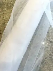 White Soft Bridal Lace Net Tule 300cm W Fabric Per 50cm Nylon