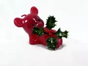 Vintage Lorelei Christmas Bear Candle Red Gatlinburg Tn. Handmade