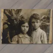 4x6" Girl Monster Weird Creepy Imaginary Friend Nightmare Scary Unusual Pet