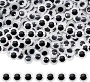 150Pcs 10Mm Plastic Wiggle Googly Eyes Self Adhesive Black round Sticker Eyes DI