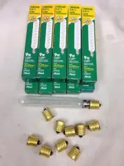 Exit Sign Bulb 9 Watt 30,000hr E12 or E17 Intermediate Base w/base Adapter 10Pcs