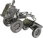 HONMEET Vintage Iron Tractor Model Retro Desktop Ornament Premium Tabletop Decor for Home Office Chic Lightweight Design for Vintage Style Decoration