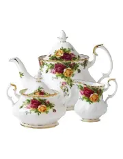 [Royal Albert] Old Country Roses Sugar & Creamer Teapot in White