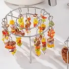 Grill Skewers Rack Set Cookout Essential Reusable Party Barbecue Rotisserie