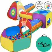 Kids 3-in-1 Colorful Ball Pit and Play Tent with Tunnels