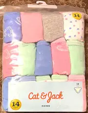 14 Count Cat & Jack Girls Underwear Bikinis - Size 14 (Waist 27") - 100% Cotton