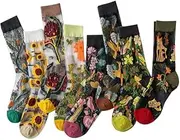 [MTKAEWU] Womens Floral Sheer Socks Summer Thin Mesh Ankle Transparent Crystal Glass Silk Socks Cottagecore Elastic See Through Sock