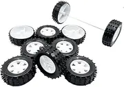 10PCS Toy Car Wheel 47mm Plastic Toy Car Tire Wheels with 5PCS Metal Shaft Round Rod Axles for RC Car Truck Robot DIY Model Toy Parts (2.5x47mm)