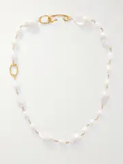 [Jil Sander] Jil Sander - Gold-tone And Pearl Necklace - Off-white - One size One size Off-white