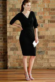 Cowl Tie Drape Dress--SAC-STRD114