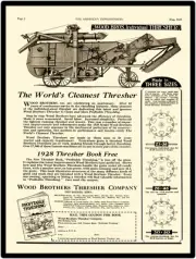 1928 Wood Brothers Individual Metal Sign: 21 x 36 Thresher, Des Moines, Iowa