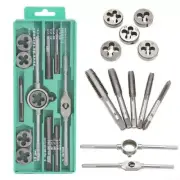 12pcs Metric Tap+Die Set Tap And Die Wrench Kit Screw Alloy Steel & Box