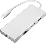 7-in-1 Multifunctional Type-C Hub Adapter Docking Station with USB3.0 Type-C 3.1 PD 4K Compatible SD/TF Card Reader Slot