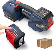 Upgrade Electric Strapping Tool - Automatic Packaging Strapping Machine with 1 x 4000mAh Battery for 1/2-5/8 Inch Wide PP/PET Straps