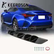 Car Rear Bumper Diffuser Lip Spoiler Splitter Shark Fins Black for Lexus RC F (for: Lexus)