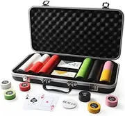 The Diamond 300 Chip Poker Set - Black Case - 14g Poker Chips - 2 x Official Jacks Pro Cards