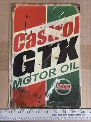 Castrol Motor Oil Sign Castrol GTX Oil Castrol Lubricants Garage Shop Tin Sign