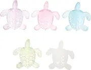Kisangel 5Pcs Luminous Resin Turtle Decor Cute Office Decorations Unique Turtle Statues for Desktop Bright Colors for Home and Garden Creative Miniature Craft for Succulent and Micro