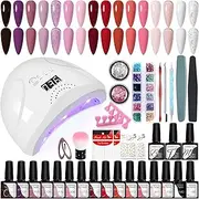 Gel Nail Polish Starter Set, VANREESA 16 Colours Nail Gel with 36 W U V/LED Nail Lamp for Gel Colour Polish for Nails Manicure Starter Set Gift for Women