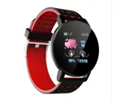 Vibe Geeks Bluetooth Smartwatch Blood Pressure Monitor Unisex and Fitness Tracker- USB - Red