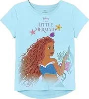 [Disney] Little Mermaid Movie (Live Action) Girls Hi-lo Shirttail T-Shirt-Ariel, Flounder