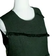 Ann Taylor Size Medium Black Tweed Pullover Top Fringed Sleeveless Lined NEW