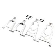 Alloy CNC Front suspension A-Arm Set Silver fit 1/5 HPI BAJA RV KM 5B 5T 5SC